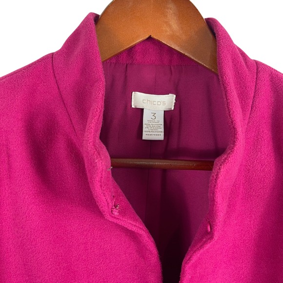 Chico's Pink Hidden Hook Blazer Jacket Womens Academia Old Money Twee Size 3 XL - Picture 14 of 16